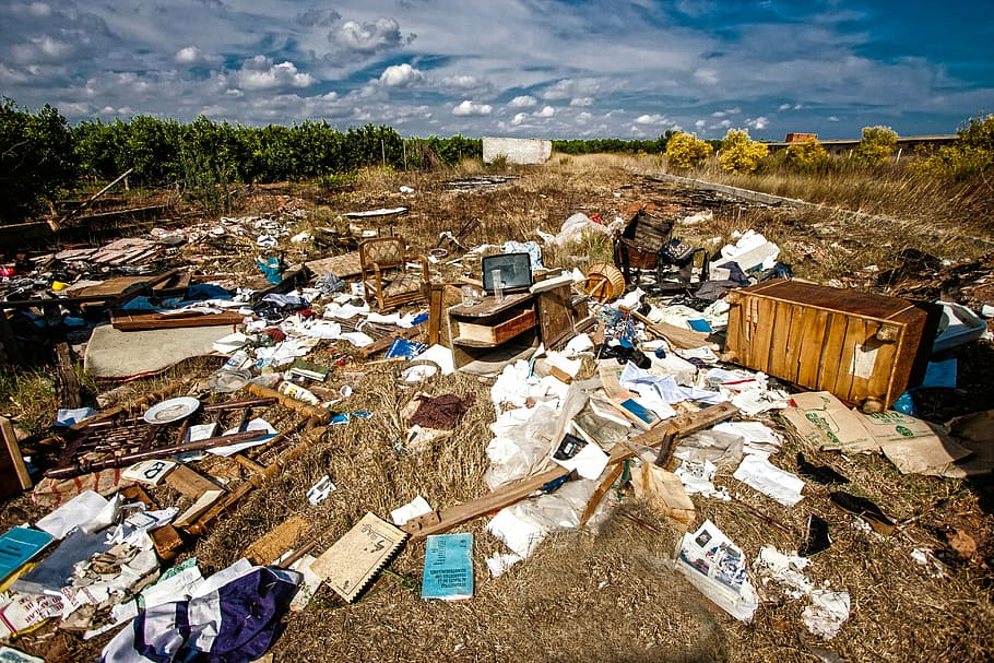 photo of assorted-color paper and item lot, trash, abandonment HD wallpaper