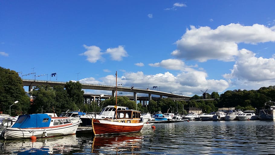 boat, bro, views, årstaviken, summer day, stockholm, nautical vessel HD wallpaper