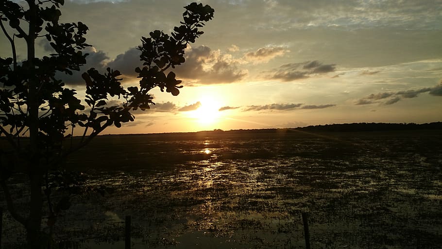nature, sol, sunset, cloud, end of afternoon, water, sky, beauty in nature HD wallpaper