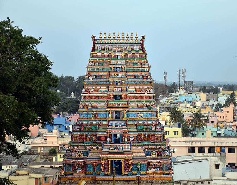 Temple, Tower, Religion, Hindu, Old, bannerghatta, shiva temple