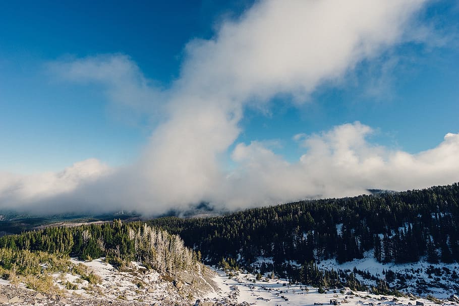 clouds, fog, view, landscape, scenic, nature, travel, hiking HD wallpaper