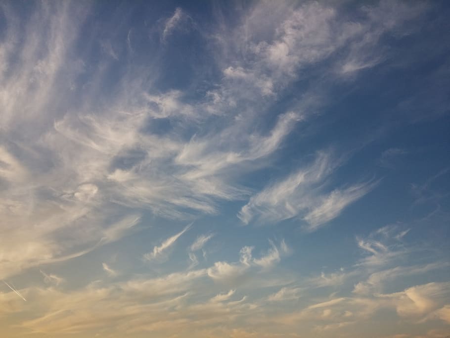 sky, sunset, clouds, blue nature, cloud - sky, backgrounds HD wallpaper