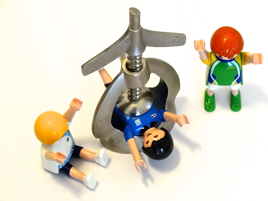 three mini figures, nutcracker, playmobil, pressure, presses HD wallpaper