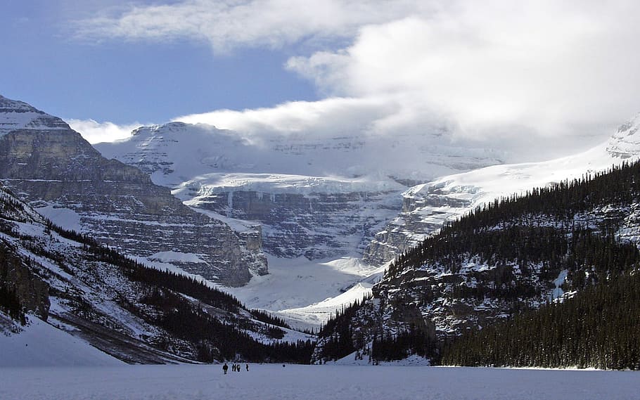 Lake Louise, Canadien, Frozen, canadien rockys, winter, alberta, HD wallpaper