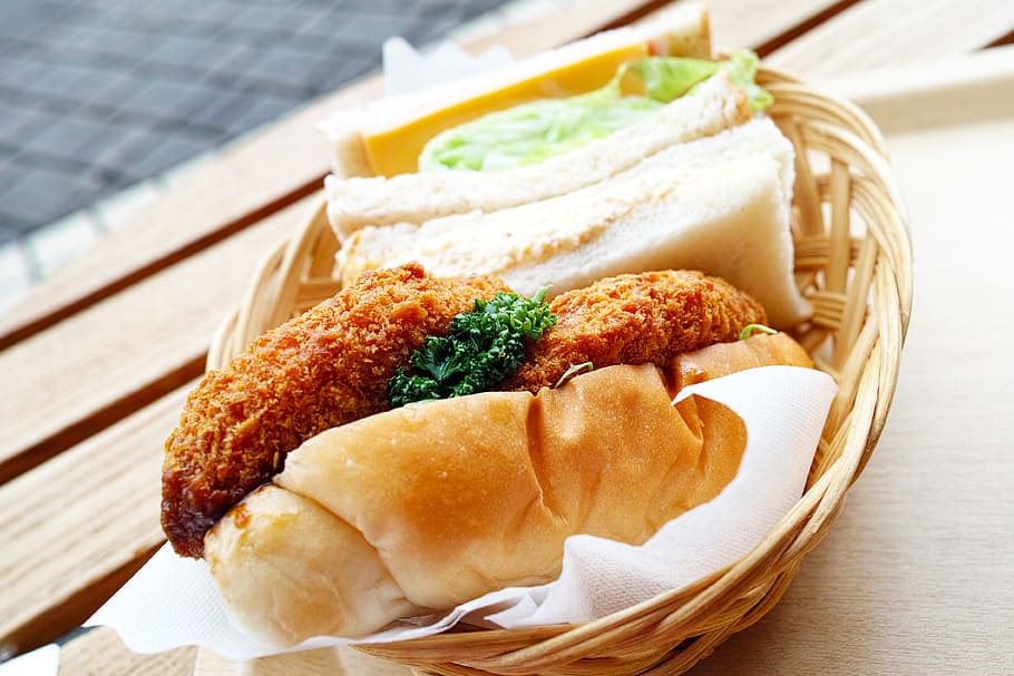 Western, Bread, Sandwich, Basket, croquettes, coffee, cuisine HD wallpaper
