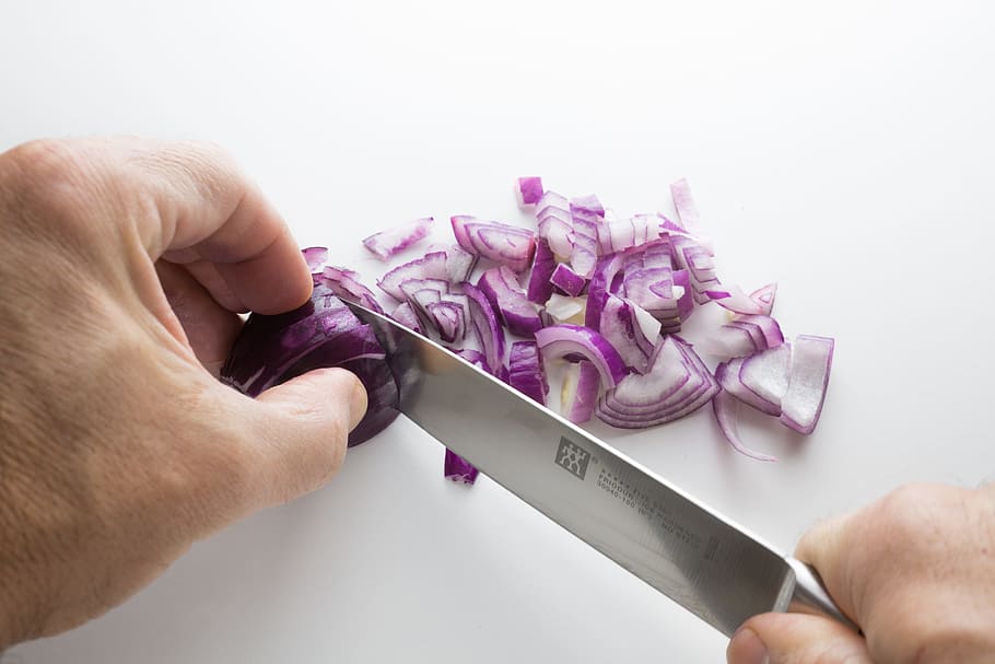 hands, cutting board, cooking, preparation, human, indoors, knife HD wallpaper