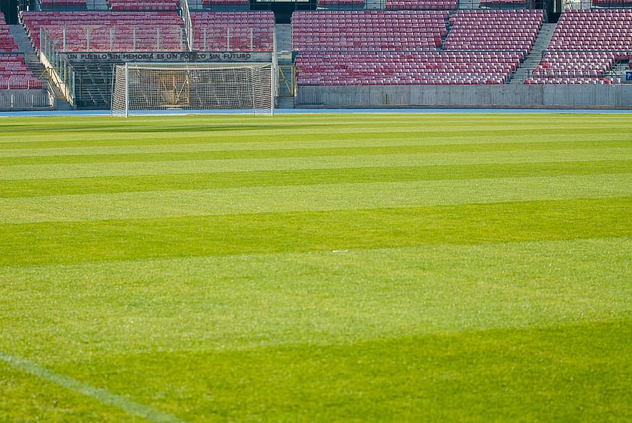 empty soccerf field, stadium, santiago, lawn, sports, football stadium, HD wallpaper