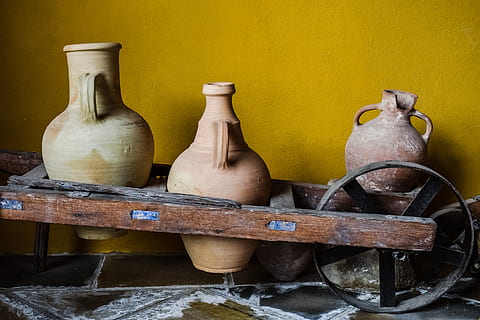 pitcher, pottery, handmade, traditional, ceramic, vintage, retro HD wallpaper