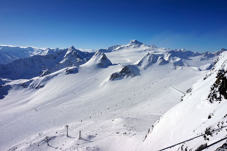 snow, mountain, winter, mountain peak, coldly, sölden, austia HD wallpaper