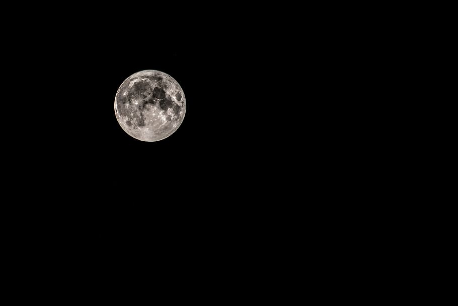 full moon illustration, night, space, sky, night photograph HD wallpaper