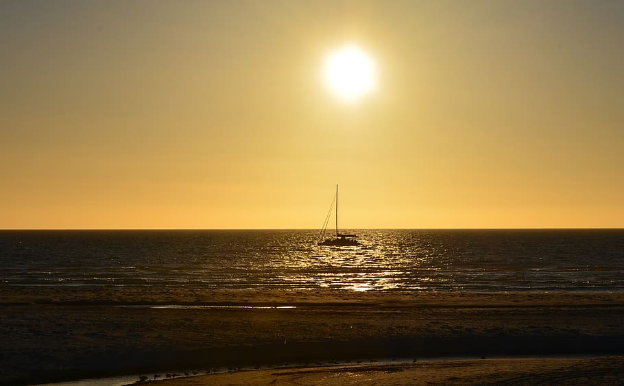 sunset, sea, sky, ocean, beach, summer, landscape, beautiful HD wallpaper