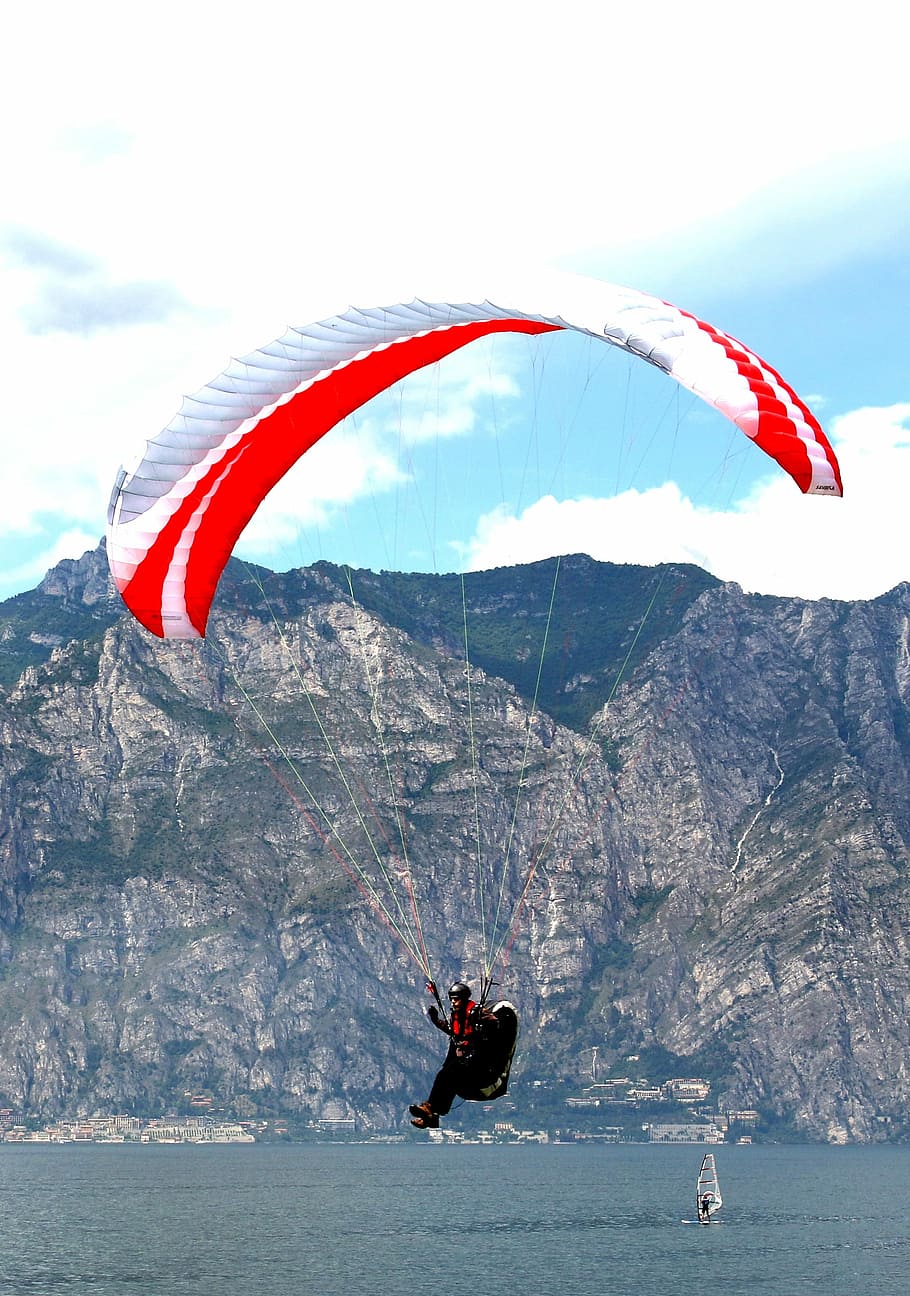 Paragliding, Fly, Paraglider, Freedom, mountains, sky, sport HD wallpaper