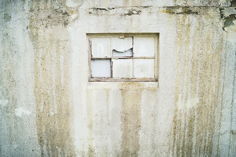 window, wall, facade, old, decay, background, broken, cracks HD wallpaper