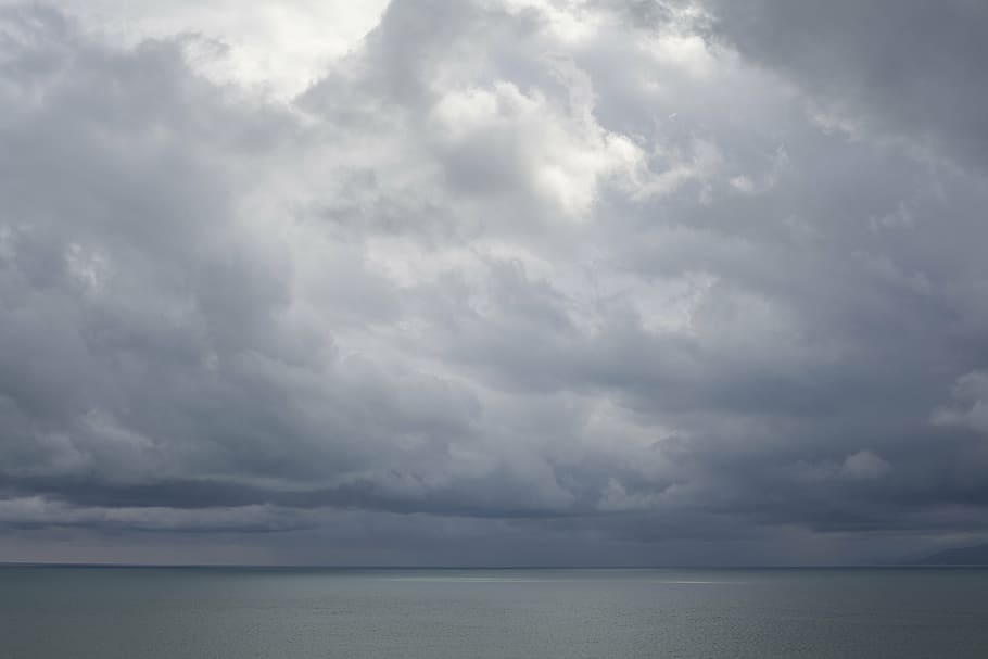 photograph of calm body of water, landscape, cloud, clouds HD wallpaper