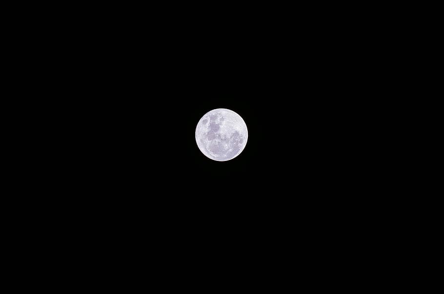 full moon, low angle full moon, night, black, dark, sky, space HD wallpaper