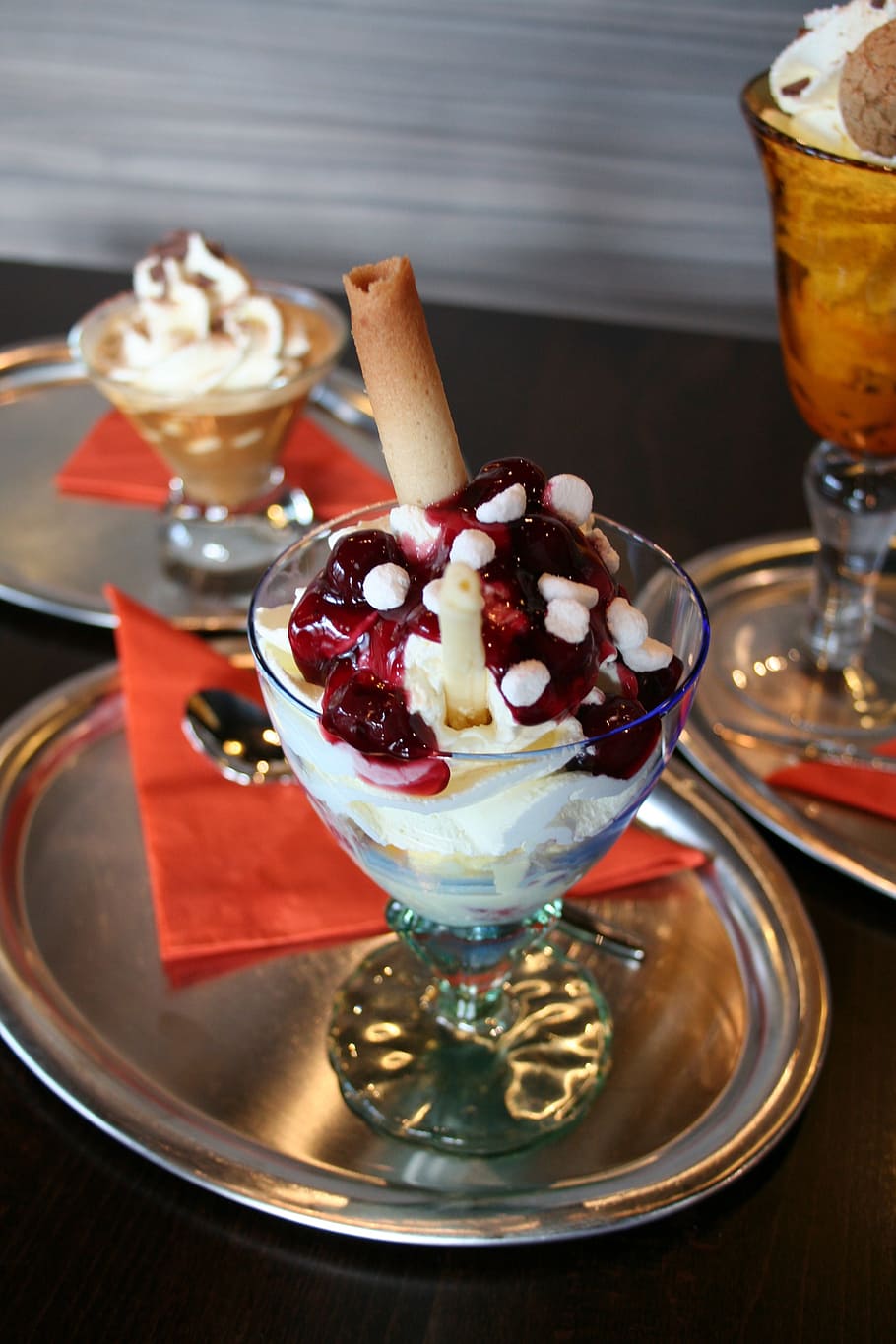 ice coupe, berries, soft, food and drink, sweet, sweet food HD wallpaper