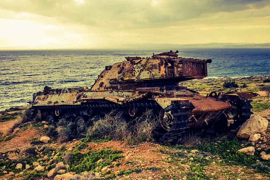 Tank, Military, Machine, Aged, rusty, weathered, abandoned