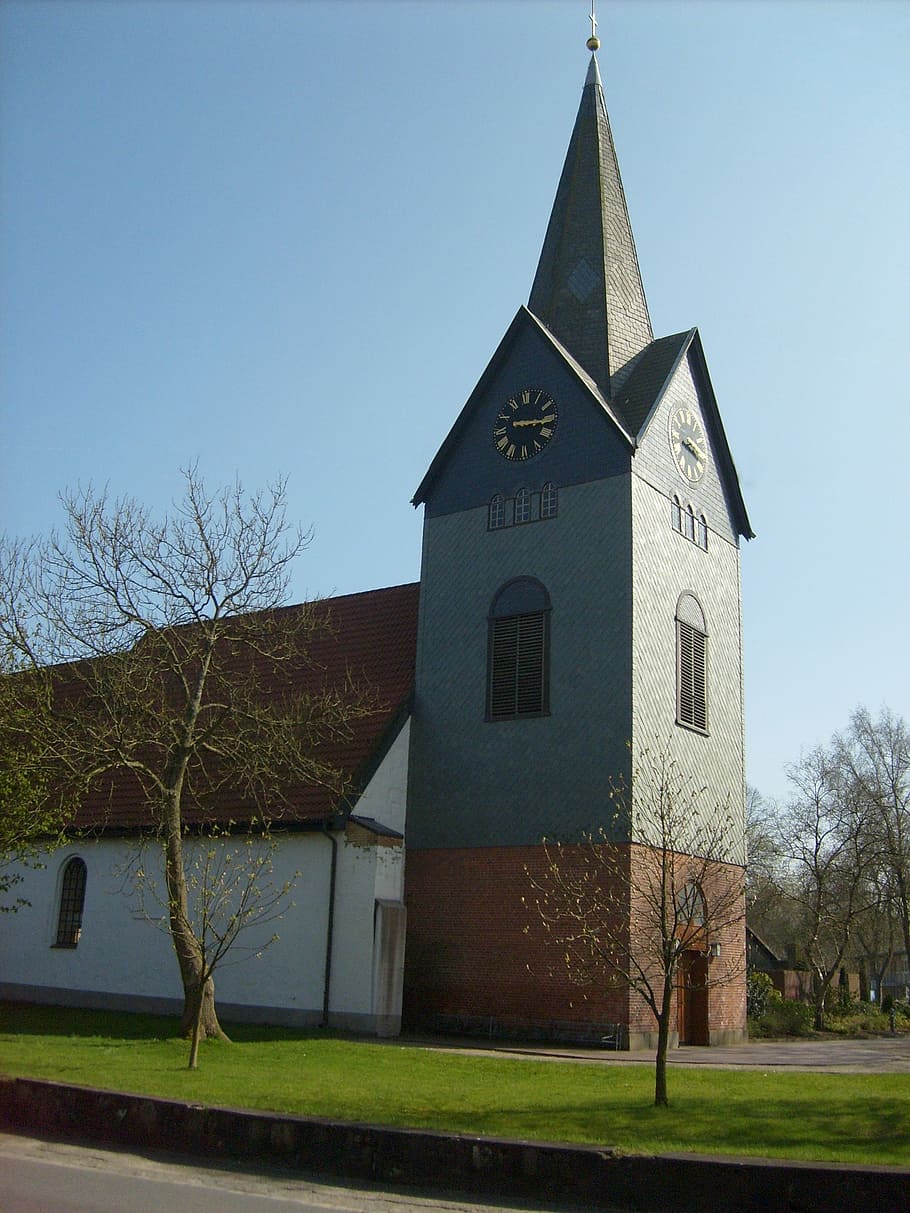 church, building, germany, architecture, steeple, sky, embassy HD wallpaper