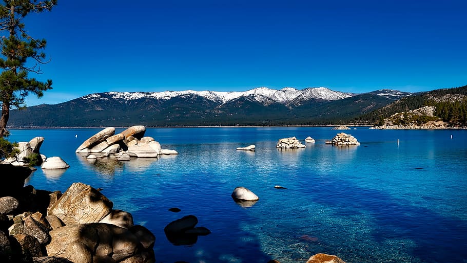 landscape photography of body of water, lake tahoe, california, HD wallpaper