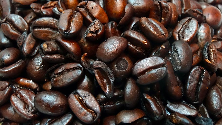 macro coffee beans, closeup, whole coffee beans, brown, caffeine HD wallpaper