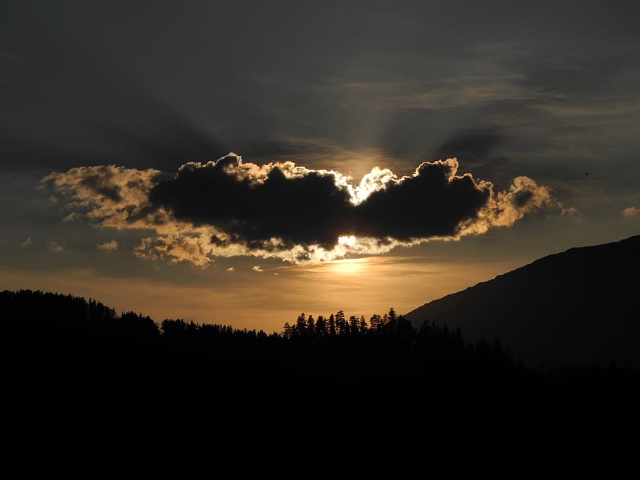 sky, evening, cloud, twilight, mood, abendstimmung, atmosphere HD wallpaper