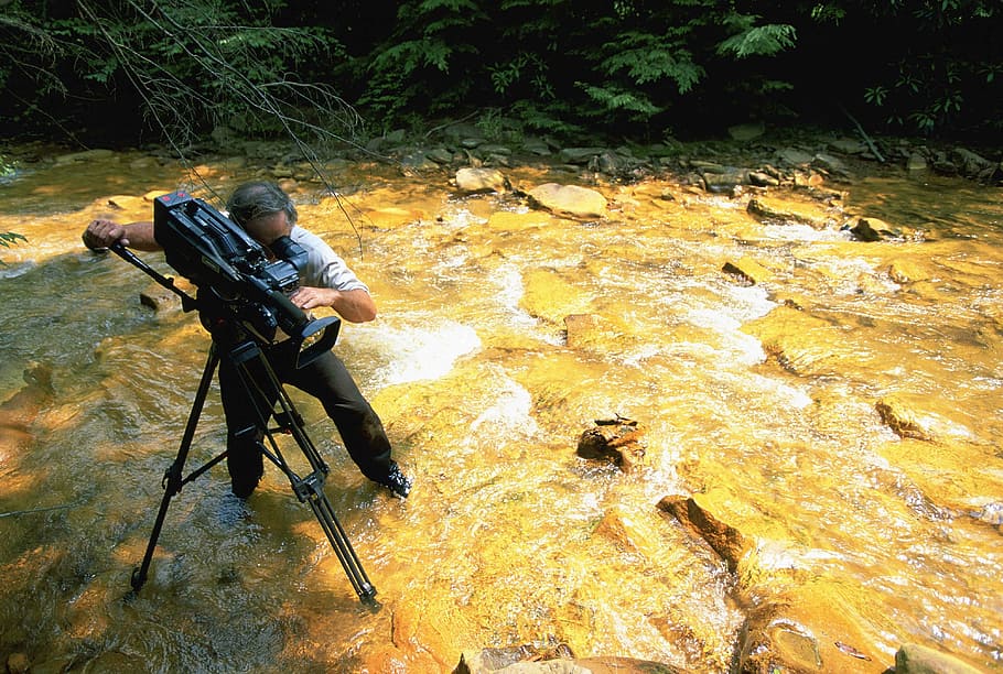 stream, runoff, mine, acid, effects, recording, videographer HD wallpaper