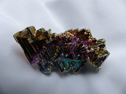 Glazed, Mineral, Iridescent, glazed includes, bismuth, bismuth crystal HD wallpaper
