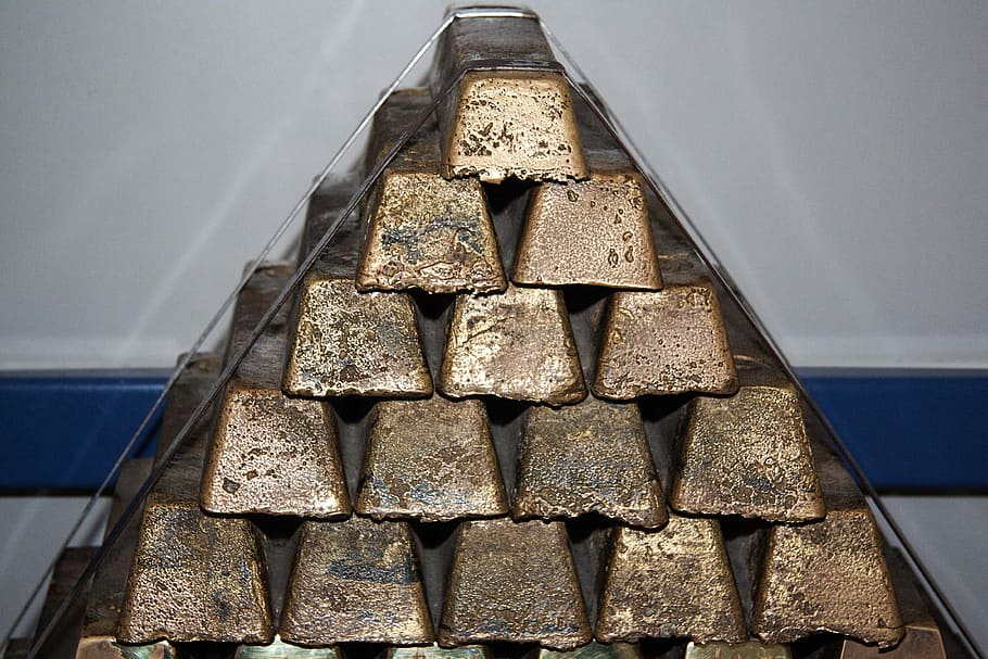 Brass, Block, Stack, Bars, Shiny, block stack, special cast brass HD wallpaper