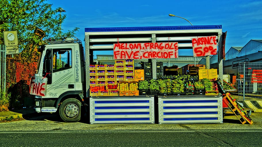 fruit, vegetables, pick-up, colors, sale, marina di massa, door to door HD wallpaper