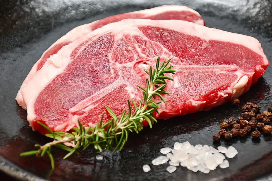 raw meat, lamb t-bone steak, hille, gourmets, sirloin, not only from the mutton shop