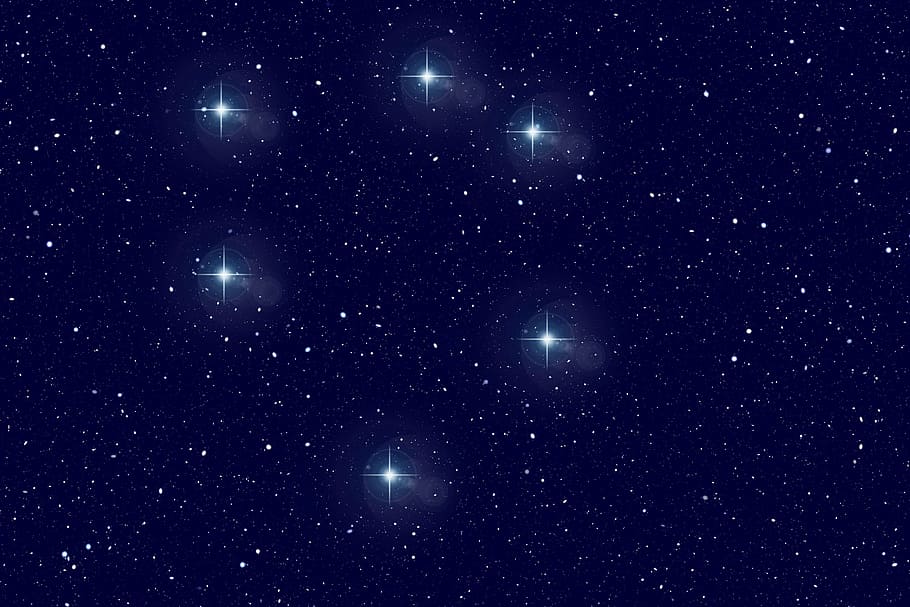 starry night illustration, fuhrmann, constellation, universe HD wallpaper