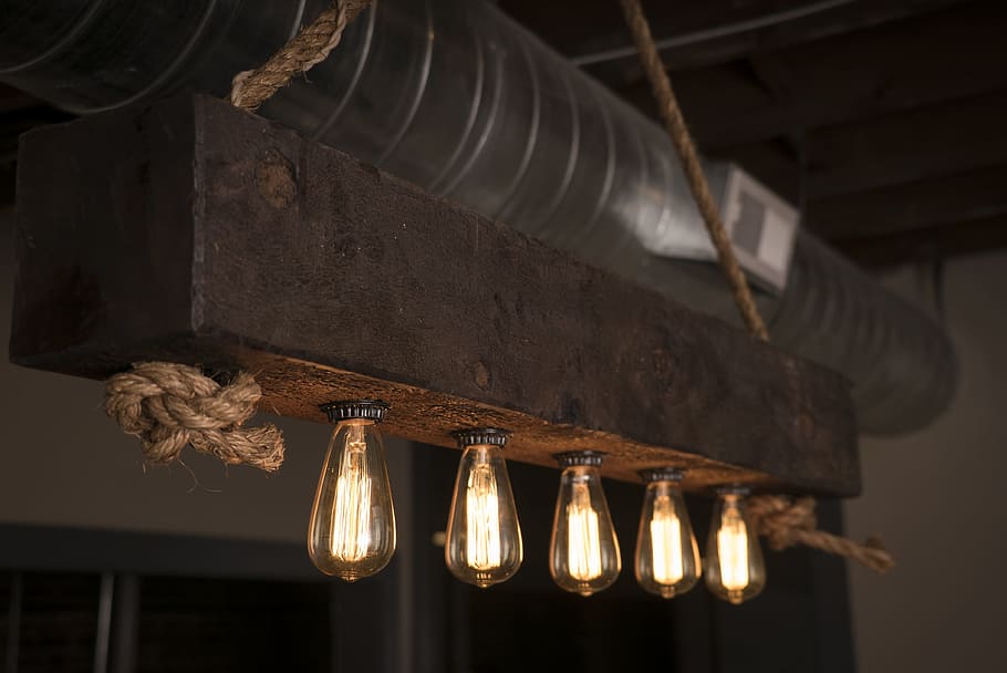 edison bulbs, light bulbs, fixture, hanging, low angle view, HD wallpaper
