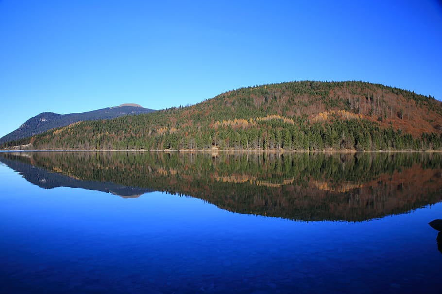 mountains, nature, landscape, water, reflection, lake, sky HD wallpaper