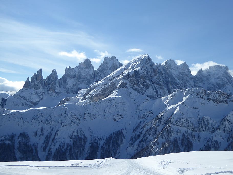 Falcade, Mountain, Snow, Winter, cold temperature, scenics HD wallpaper
