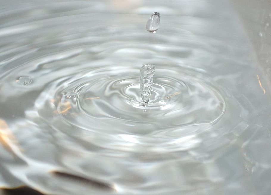closeup photography of water ripple, drops, falling, droplets HD wallpaper