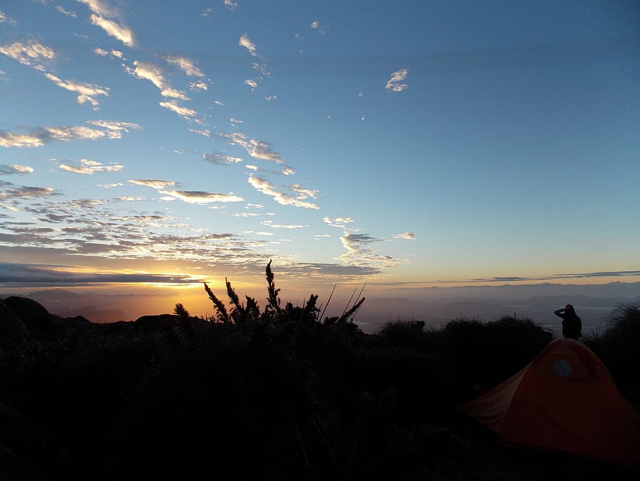 sunset, mountain, trail, landscape, vista, nature, brazil, rio de janeiro HD wallpaper