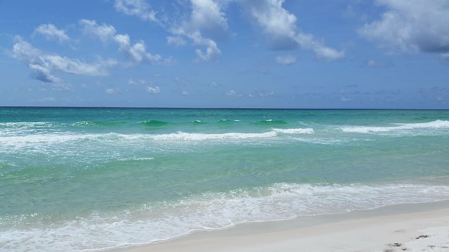 beach, water, ocean, vacation, nature, sea, land, horizon over water HD wallpaper