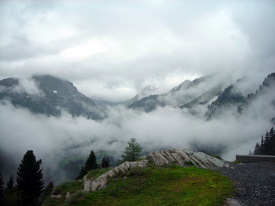 alpine, clouds, pass, italy, moloja, high, mountains, sky, scenics - nature HD wallpaper