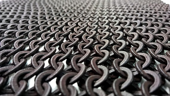 black chain area rug on white surface, Chainmail, 3D-Printing HD wallpaper