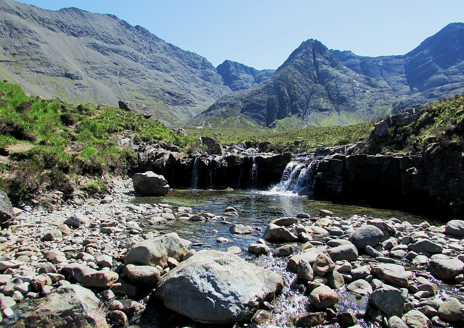 Scotland, Fairy Pools, Isle Of Skye, highlands, black, cuillin, HD wallpaper