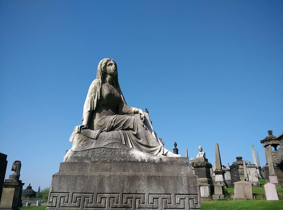 Grave, Necropolis, Glasgow, Cemetery, scotland, statue, monument HD wallpaper