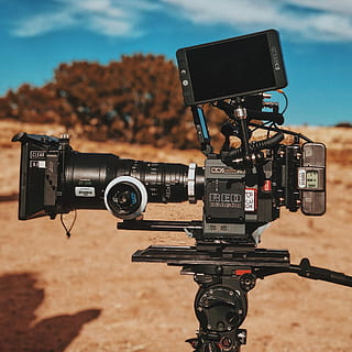 shallow focus photography of video camcorder, black professional camera HD wallpaper