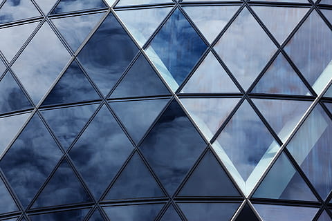 close-up photo of black metal framed glass building, abstract HD wallpaper