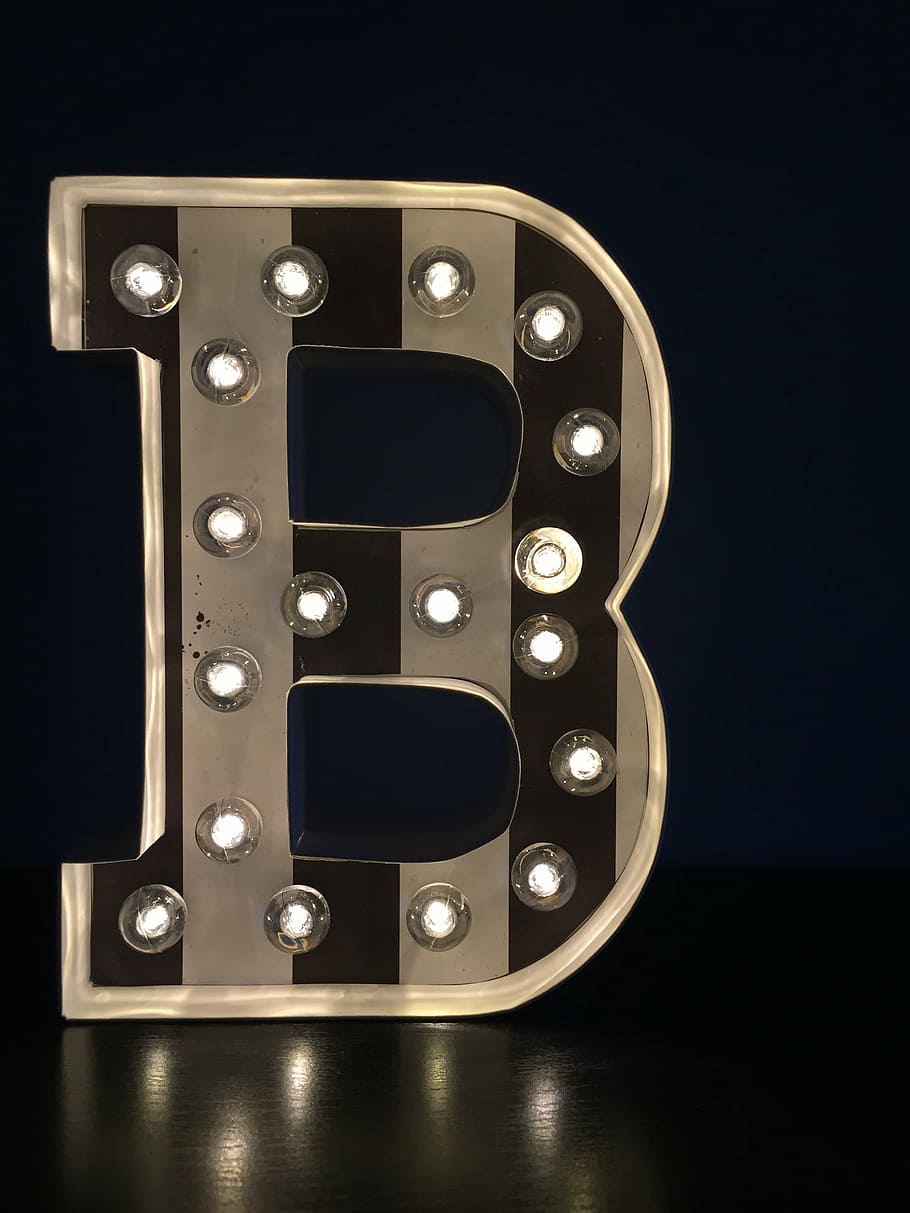 b, letter, shape, typography, modern, black background, studio shot