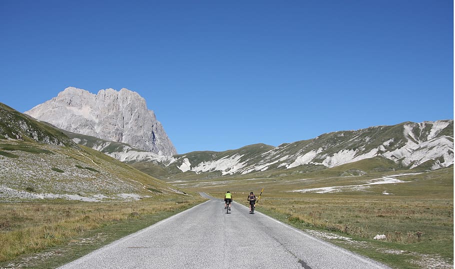 Abruzzo, Gran Sasso, Mountain, Road, landscape, bicycles, ride, HD wallpaper