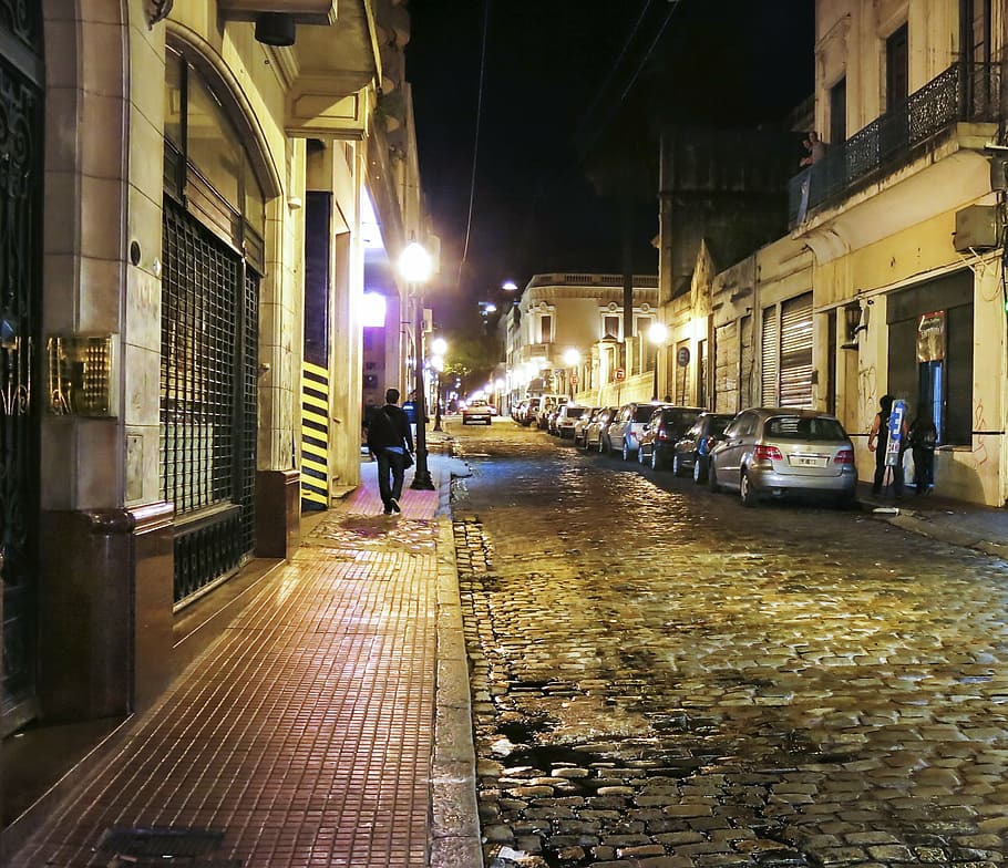 urban, argentina, night vision, street, san telmo, architecture, HD wallpaper