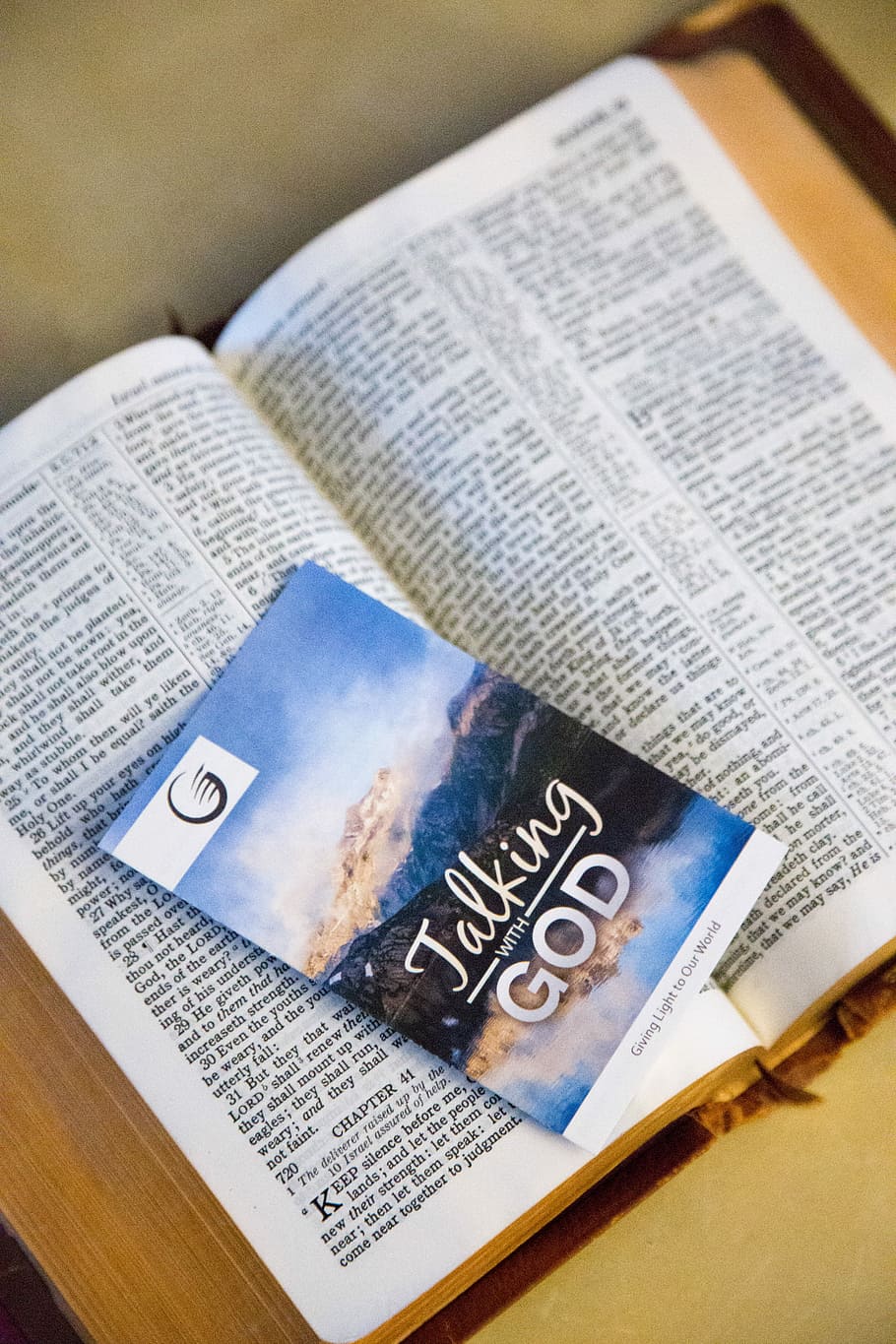 opened brown hardbound cover bible book, Talking with God book HD wallpaper