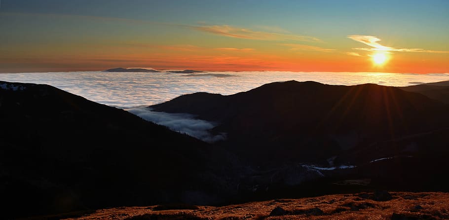 Sun, Nature, West, Clouds, Horizon, sunset, beauty in nature HD wallpaper