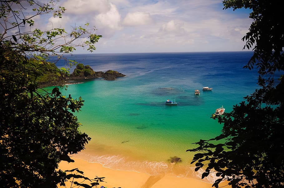 fernando, of, noronha, mar, island, perfect, boat, landscape HD wallpaper