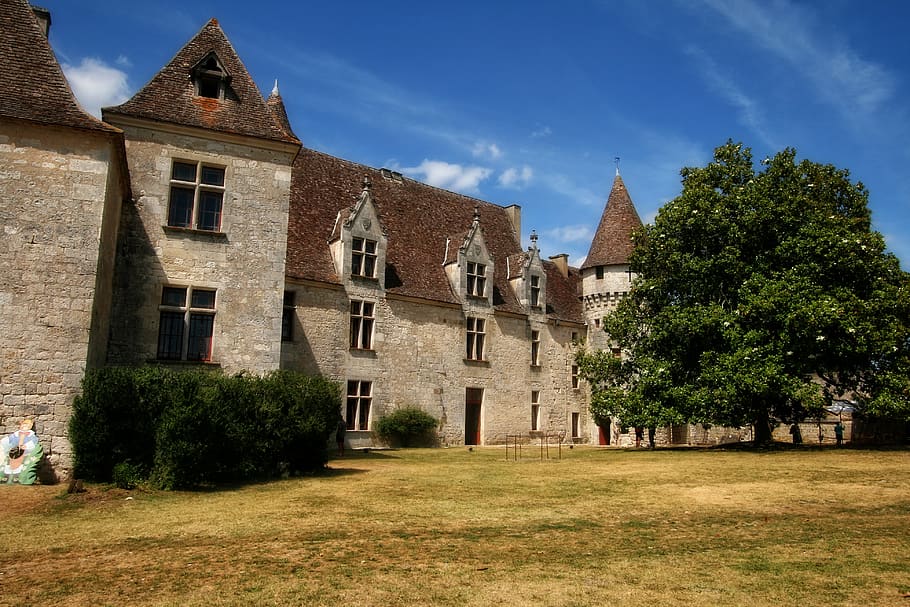 HD wallpaper: france, dordogne, périgord, castle bridoire, architecture ...